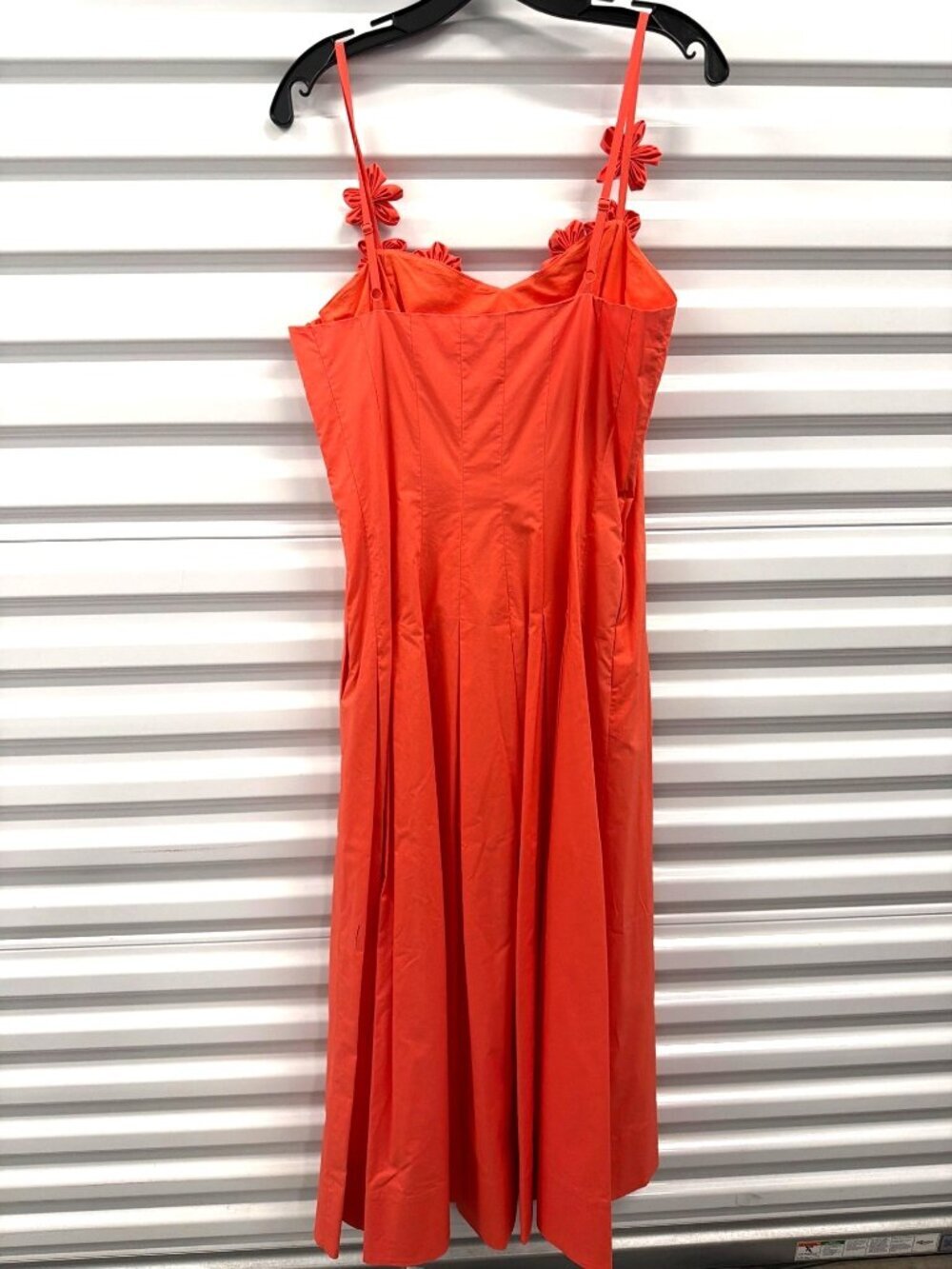 Rebecca Taylor Priya Poplin Midi Dress Coral Womens Size 10 - Picture 9 of 10